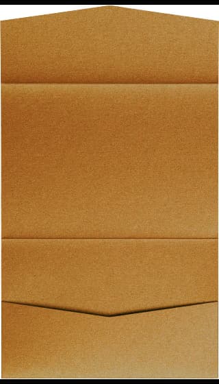 Antique Gold Metallic Pocket & Folder Invitation Card, A7 Atlas
