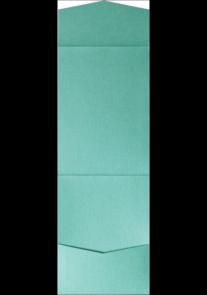 Aqua Lagoon Metallic Pocket & Folder Invitation Card, A7 Cascade