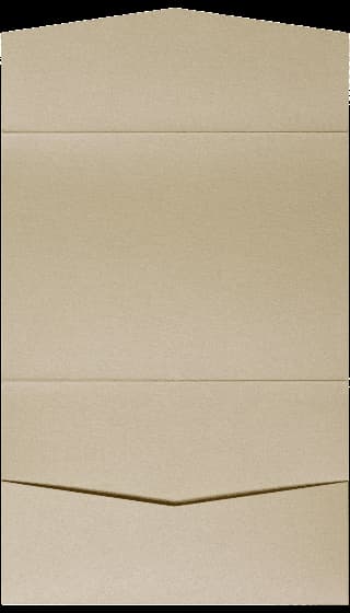Beige Sand Metallic Pocket & Folder Invitation Card, A7 Atlas