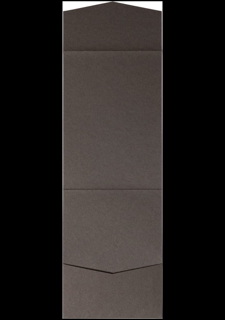 Chocolate Brown Solid Pocket & Folder Invitation Card, A7 Cascade