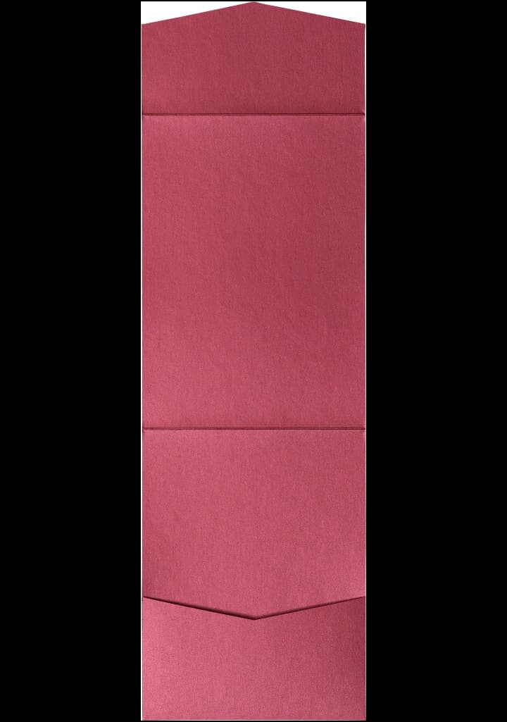 Crimson Red Metallic Pocket & Folder Invitation Card, A7 Cascade
