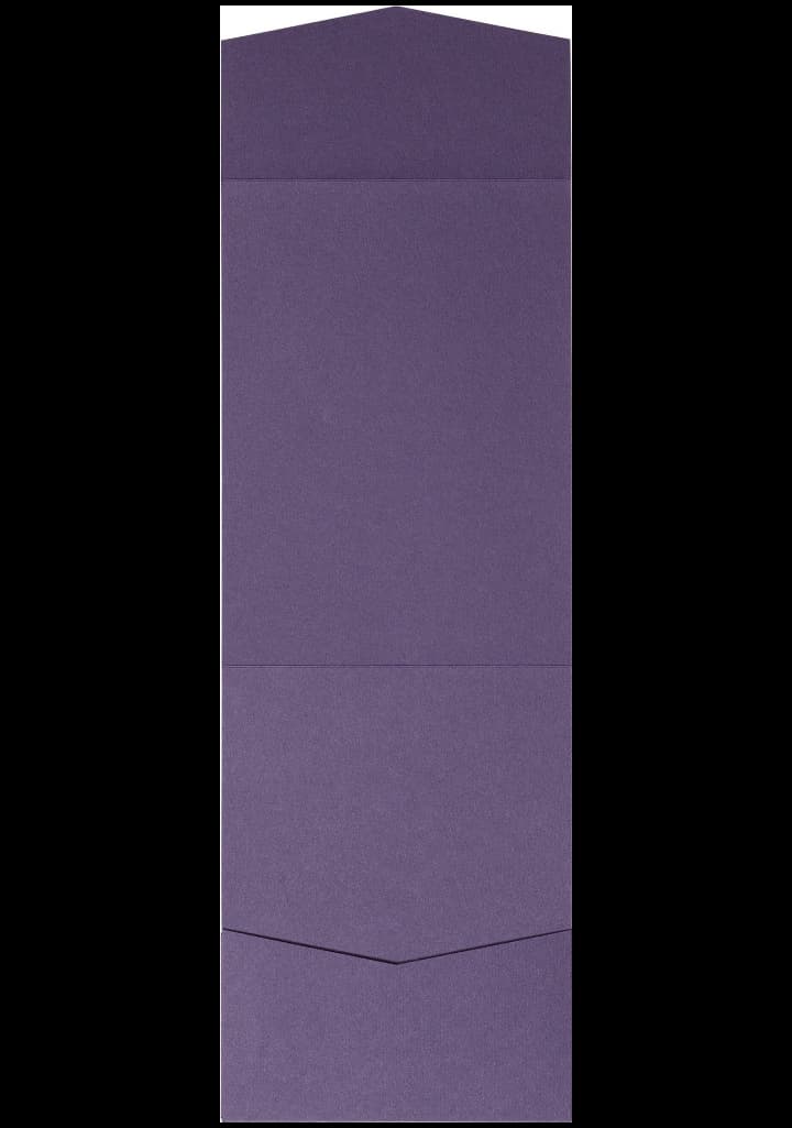 Dark Purple Solid Pocket & Folder Invitation Card, A7 Cascade