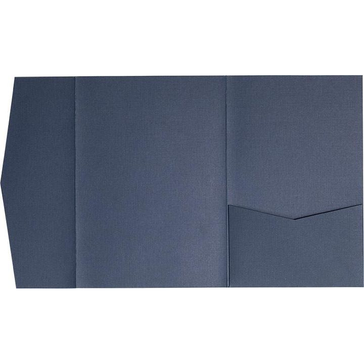 Blazer Blue Linen Pocket Invitation Card, A7 Himalaya