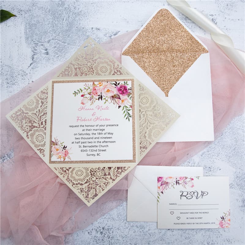 Laser Cut Template JP3 Wedding Invitation