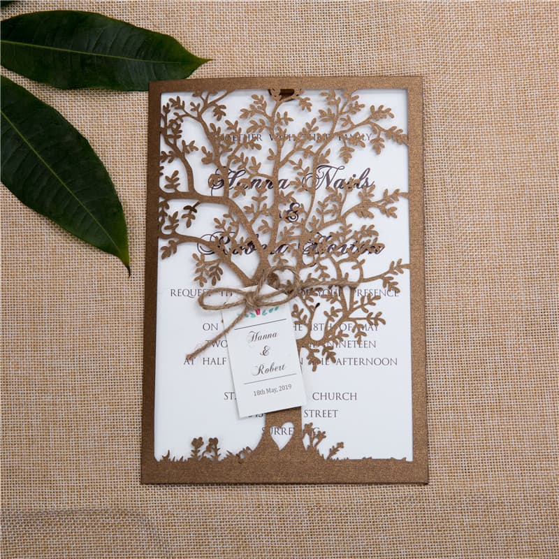 Lovely Dancing Girl Laser Cut Wedding Invitation
