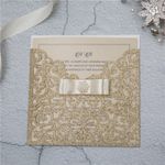 Navy Blue Gate Laser Cut Wedding Invitation