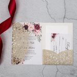 Purple Laser Cut Pattern Wedding Invitation