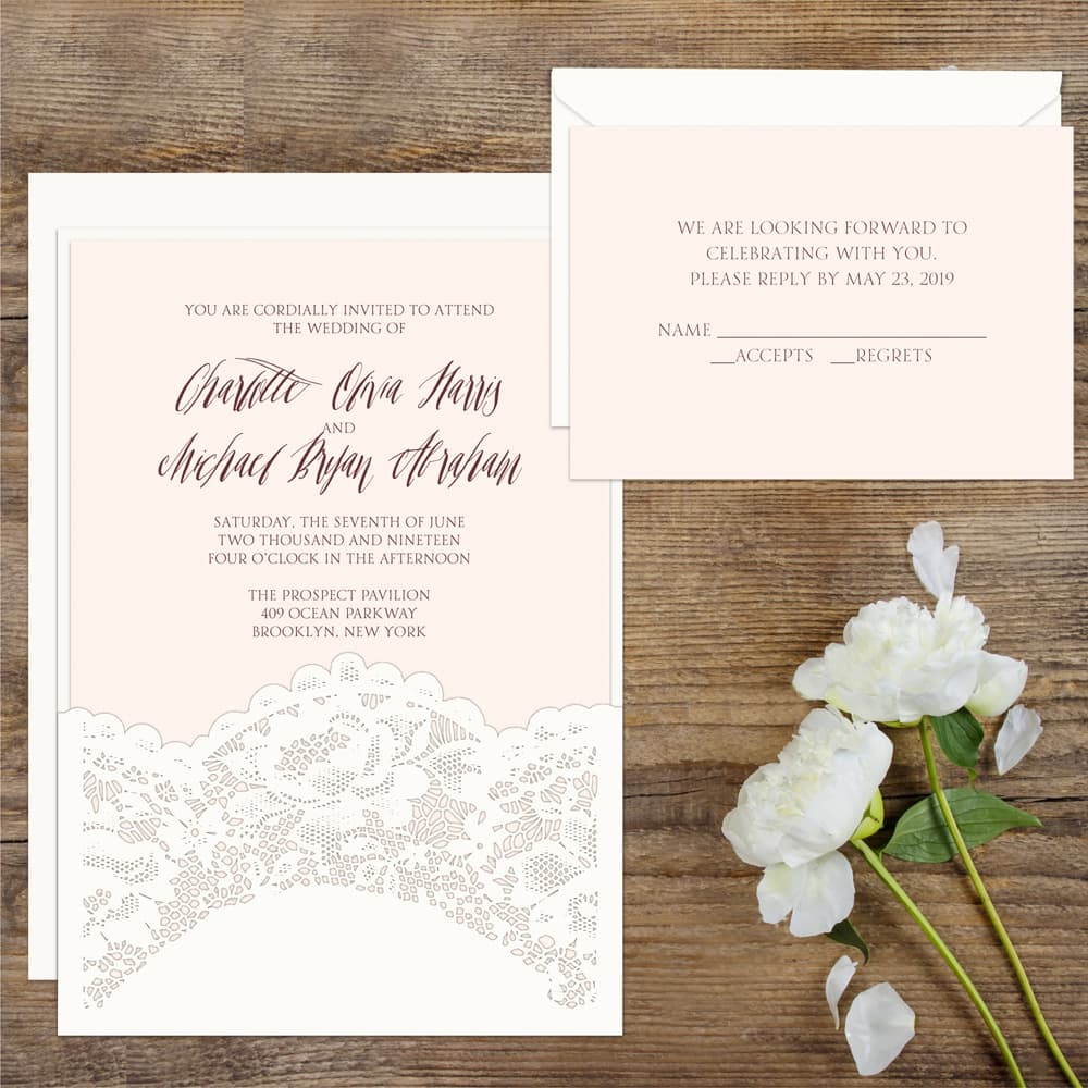Chantilly Lace Fancy Luxury & Laser Cut Wedding Invitation