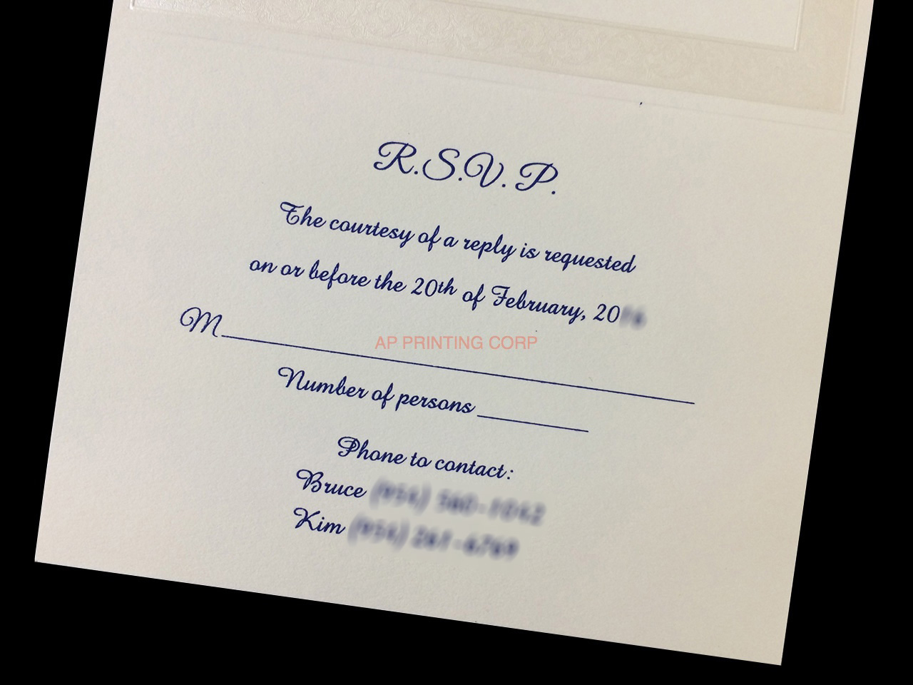 Fancy Pearl Border [CC-25] Vietnamese & English Wedding Invitation