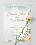 Rustic Floral Simple Flat 5x7 Wedding Invitation