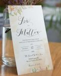 Coffee Stained Flowers Simple Flat 5x7 Wedding Invitation