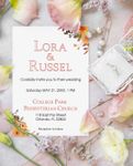 Showy Spring Flowers Simple Flat 5x7 Wedding Invitation