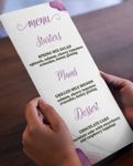 Purple Spot Wedding Menu Cards