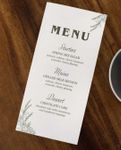 White and Green Garden Wedding Menu Cards