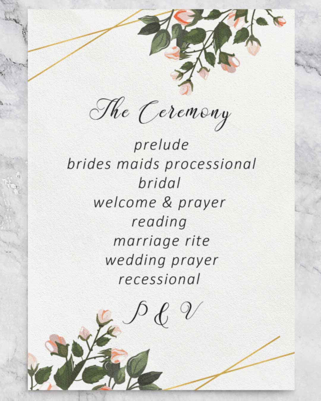 Creative Shoots Wedding Program Cards