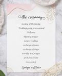 Leaves And Wavy Shapes Wedding Program Cards
