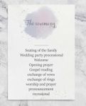 Splashes And Purple Watercolor Wedding Program Cards