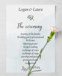 White Flawless Wedding Program Cards