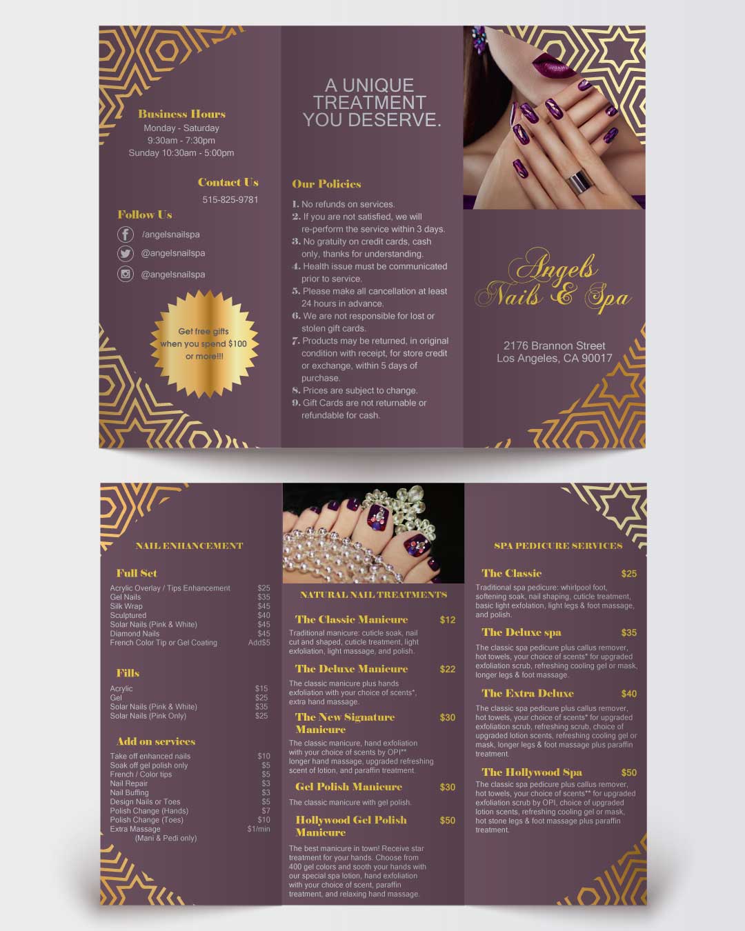 Luxurious Wine Spa & Nails Brochure