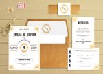 Classic Gold Spanish & English Elegant Wedding Invitation