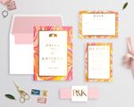 Indian Gold Marble Elegant Wedding Invitations
