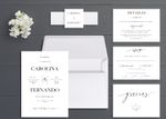 Simply Classic Spanish & English Elegant Wedding Invitation