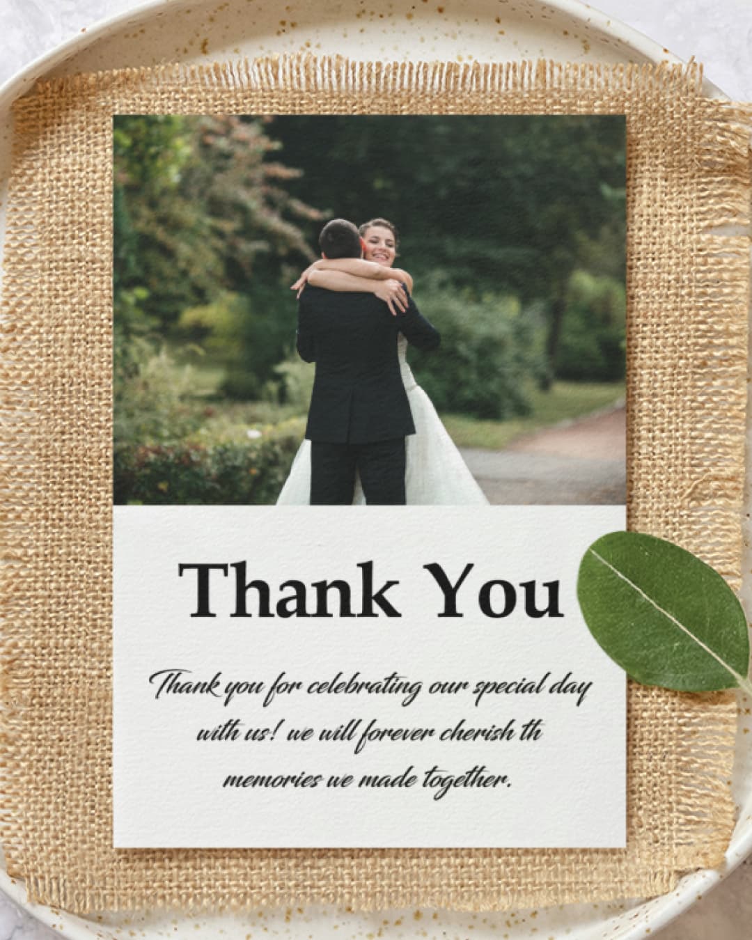 Elegant with Photo Thank You Cards Wedding