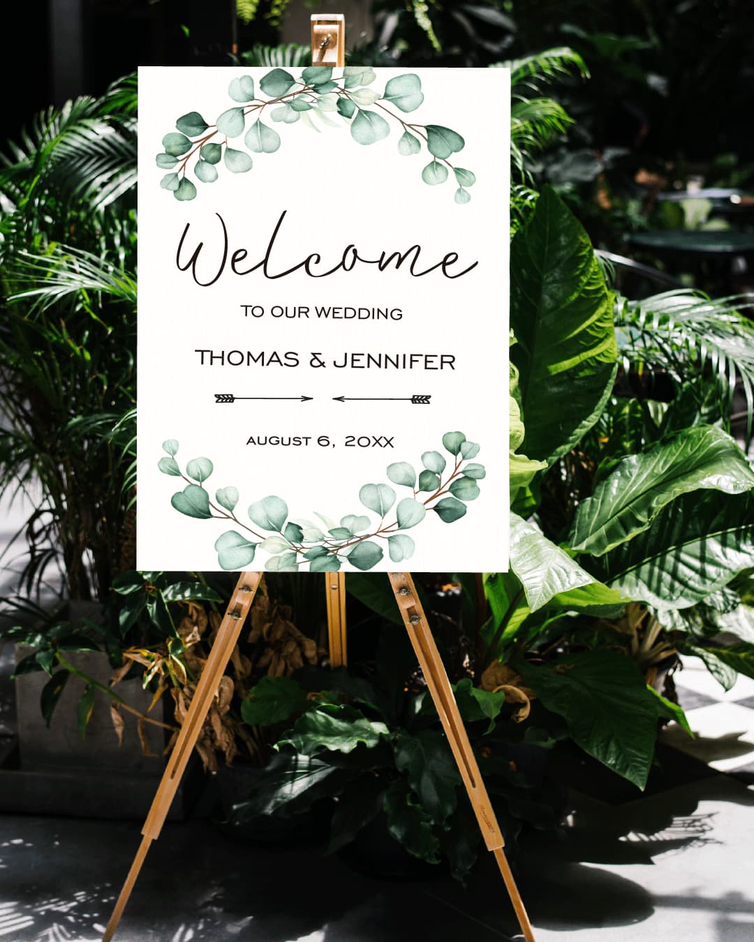 Elegant Eucalyptus Welcome Sign