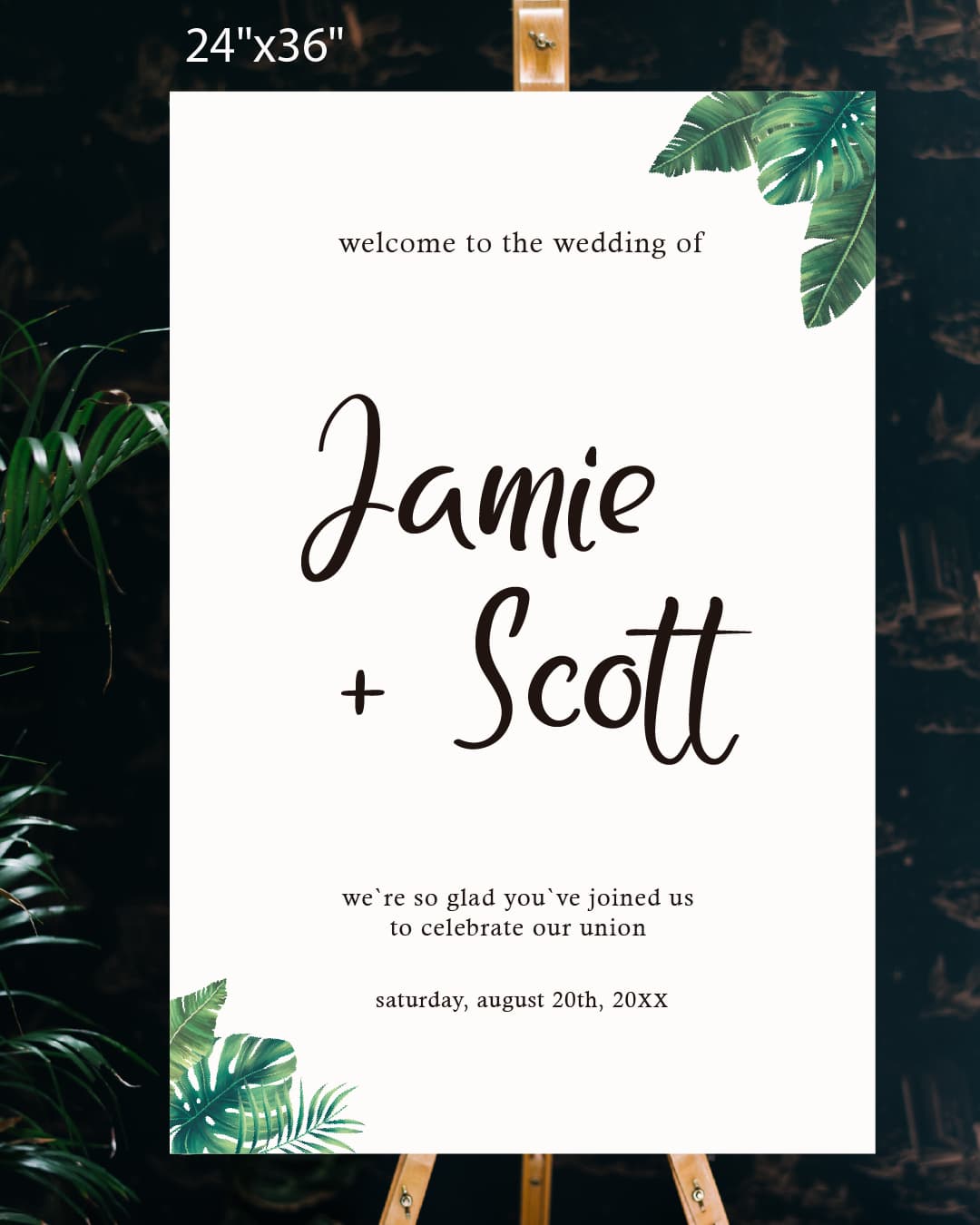 Formal Organic Design Welcome Sign