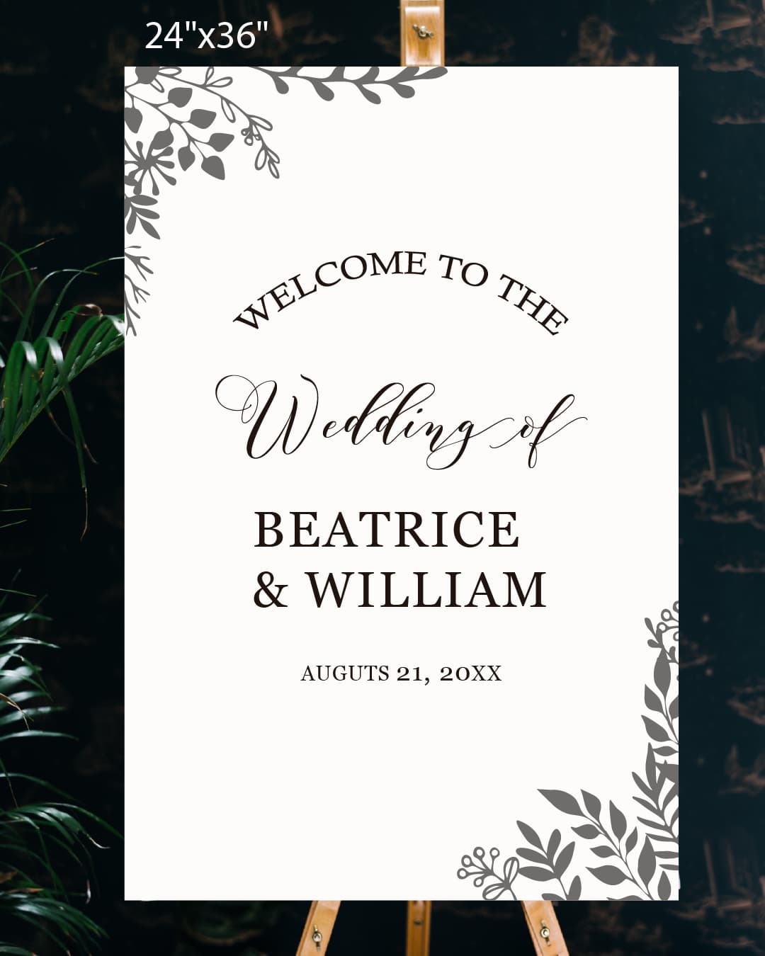 Boders with Autumn Branches Welcome Sign