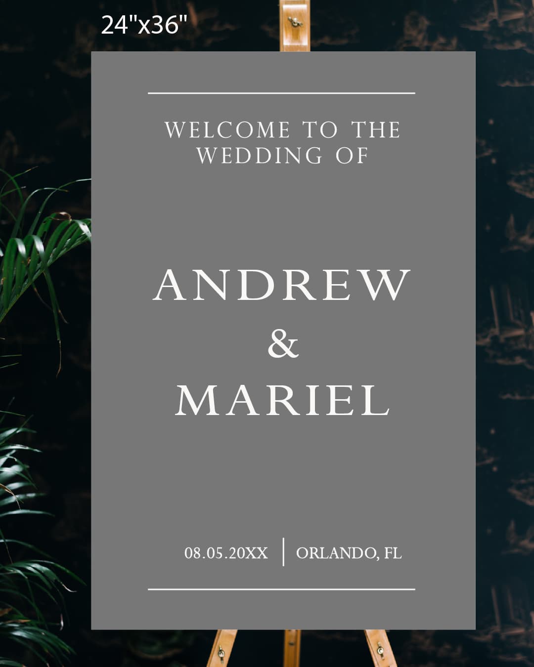 Simple Elegant Gray Welcome Sign