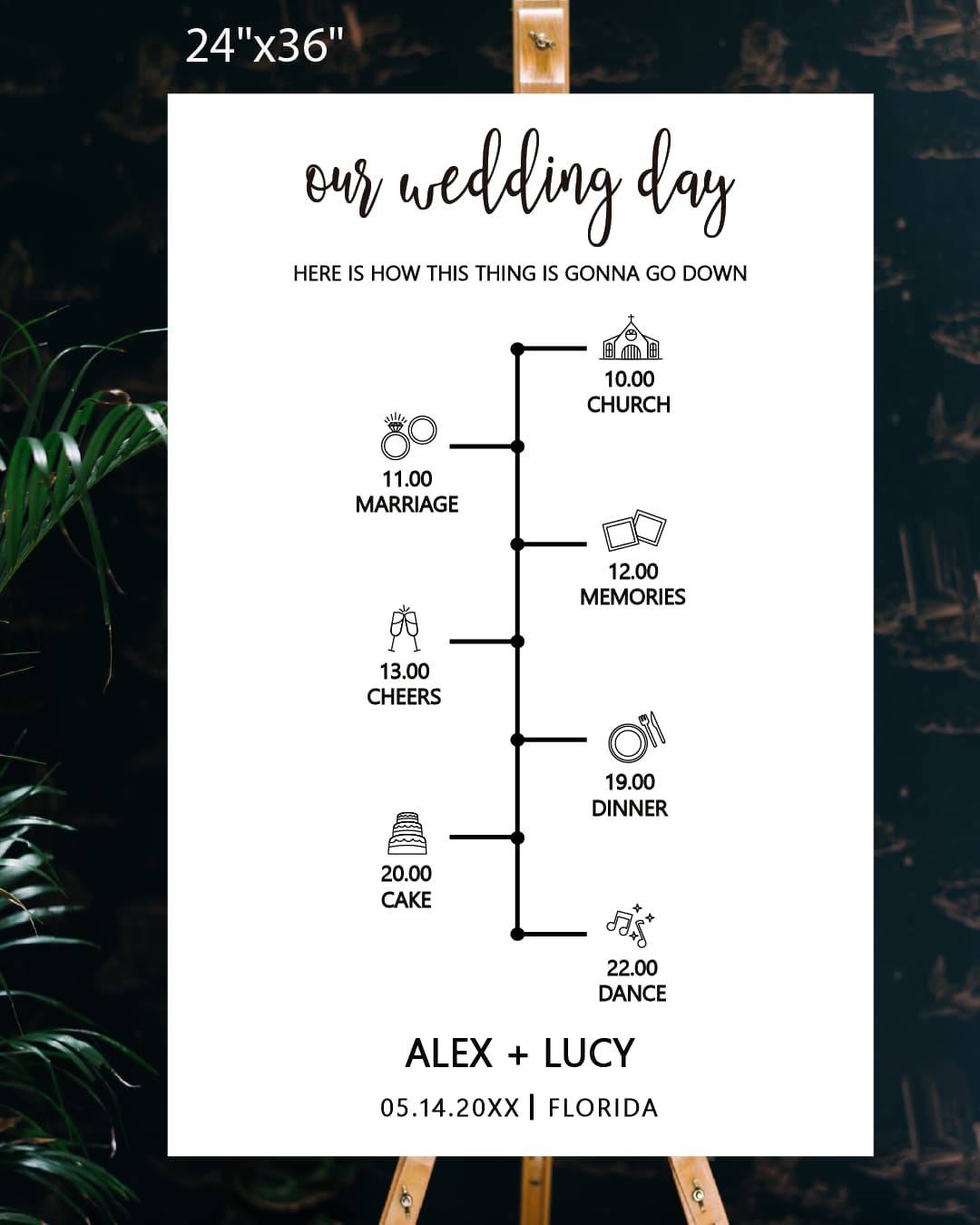 Ceremony Timeline Welcome Sign
