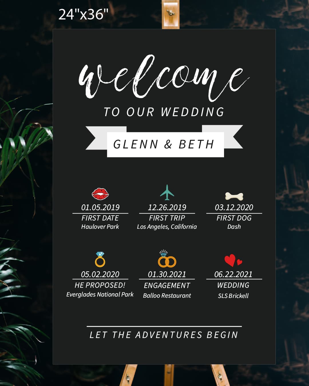 Black Background Timeline Welcome Sign