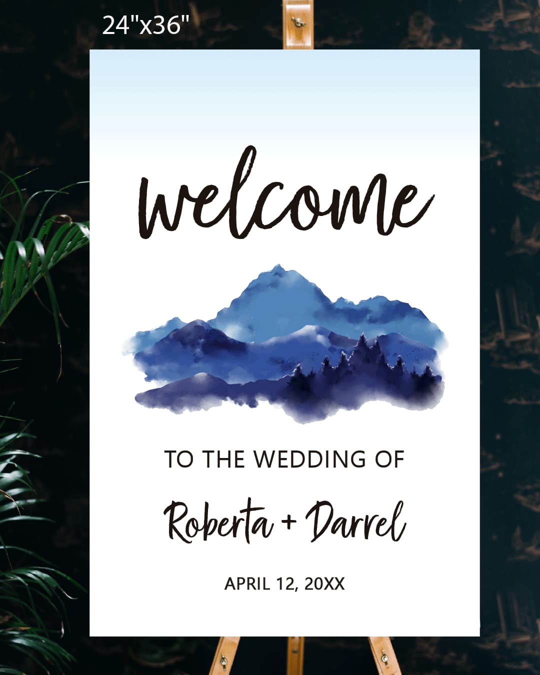 Mountain Design Welcome Sign