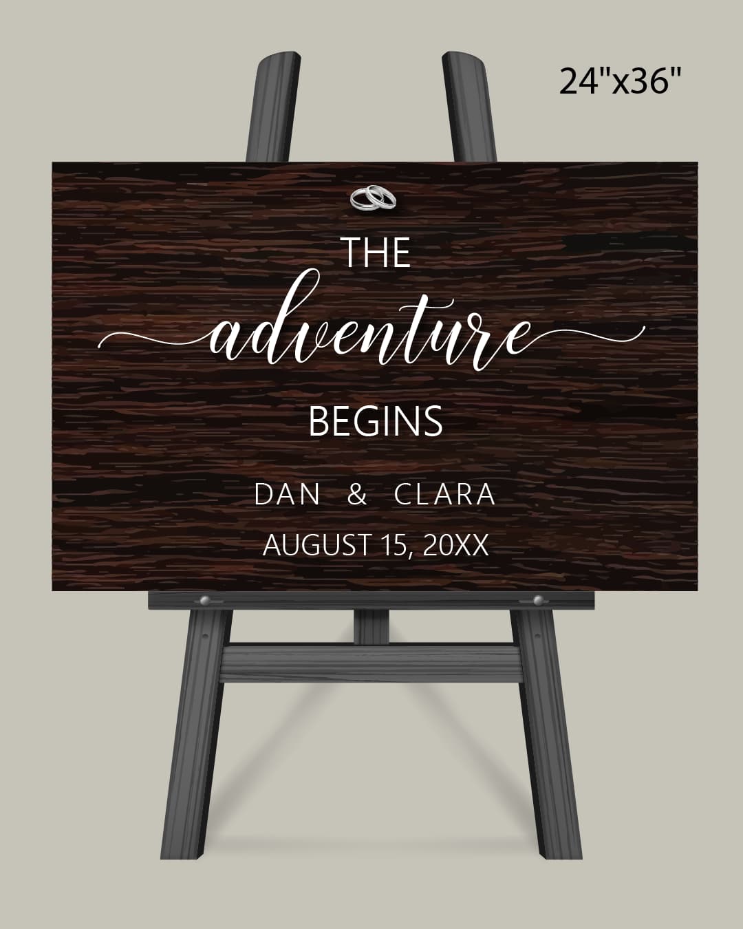 Elegant Wood Background Welcome Sign