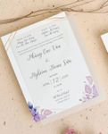 Violet Leaves Vellum Wrapped Vietnamese & English Wedding Invitation