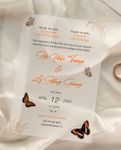 Invitation Butterflies Vellum Wrapped Vietnamese & English Wedding Invitation