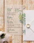 Beautiful Aquatic Flower Vellum Wrapped Vietnamese & English Wedding Invitation