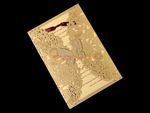 Gold Flowers & Butterfly Wrap Laser Cut Wedding Invitation