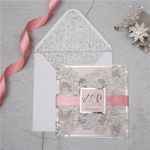 CL-WRAP-66 MPM White Table Setting Lace Laser Cut Wedding Invitation