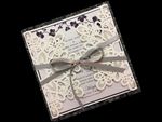 Blush Rose Tri-Fold Laser Cut Pocket Wedding Invitation