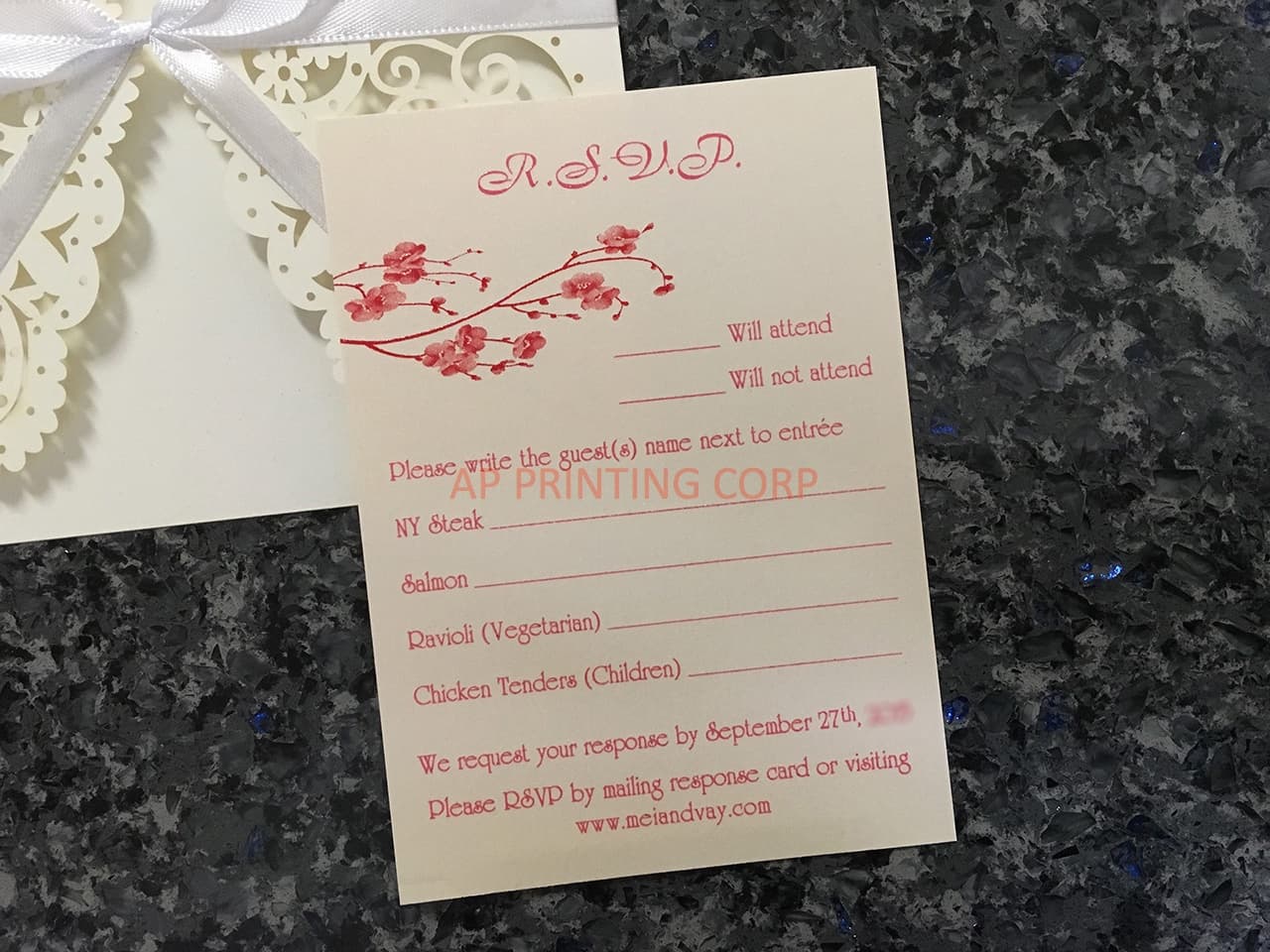 Champagne Gold Damask Laser Cut Pocket Wedding Invitation