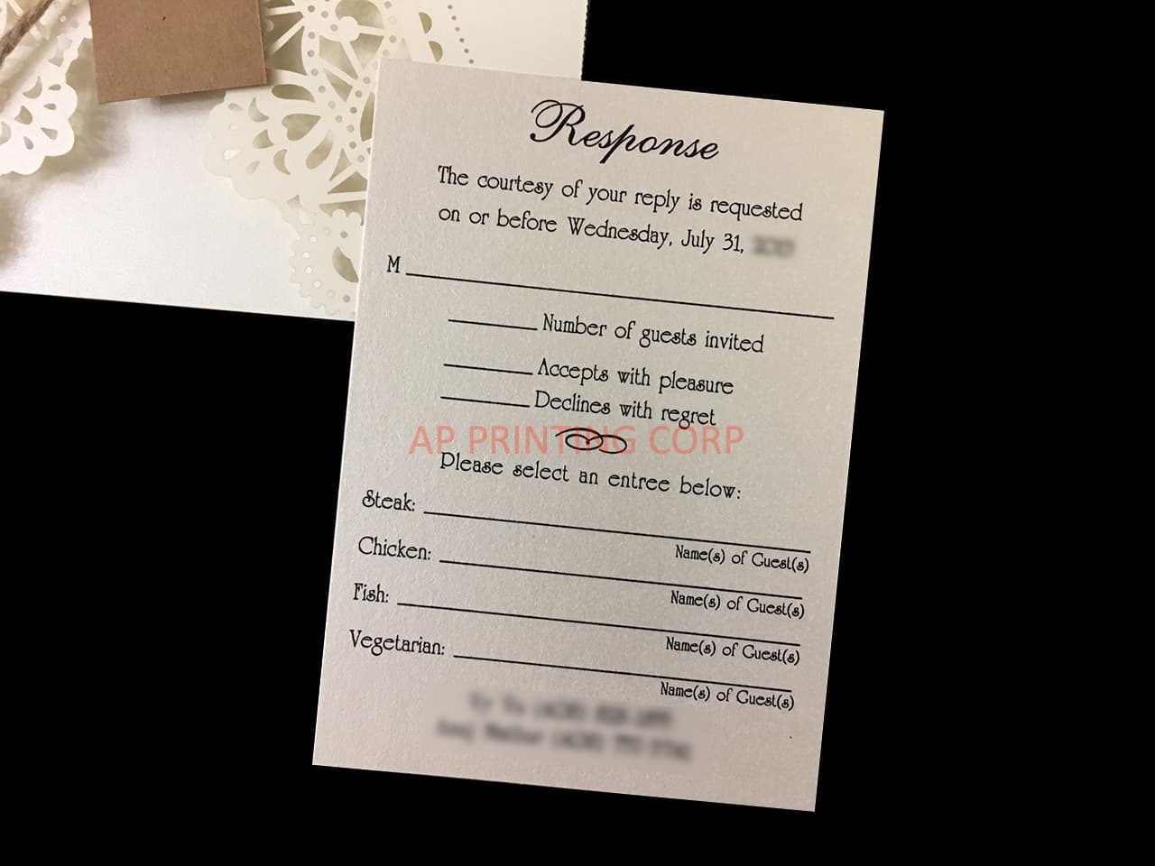 Elegant Floral Tri-Fold Laser Cut Pocket Wedding Invitation