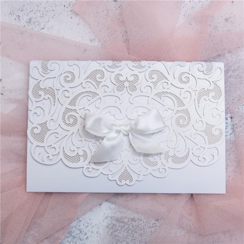 CL-WRAP-66 M-N Midnight Fleur De Lis 4 Peel Laser Cut Wedding Invitation