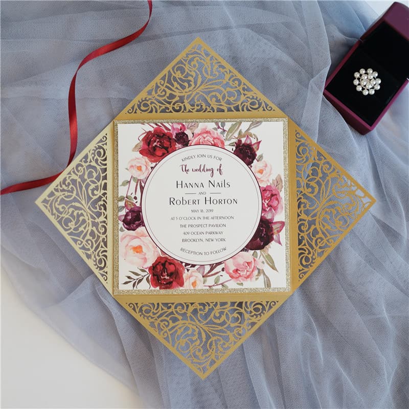 Iron Gate Fold Laser Cut Wedding Invitation