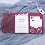 Ivory Floral Laser Cut Wrap Wedding Invitation