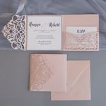 Luxurious Gold Floral Laser Cut Wedding Invitation