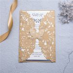 CL-BF-57 M-M Bronze Tree of Love Laser Cut Wedding Invitation