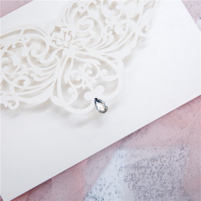 CL-WRAP-66 M-M Midnight Variety of Flowers Laser Cut Wedding Invitation