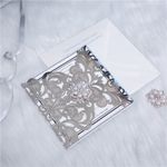 CL-WRAP-66 N-M Ecru Hearts and Cog Circles Laser Cut Wedding Invitation